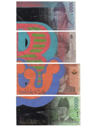 Untitled four banknotes by BEN EINE