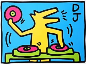 Untitled (Dj) By Haring Mini Print