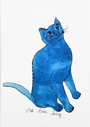 One Blue Pussy, C. 1954 By Warhol Mini Print